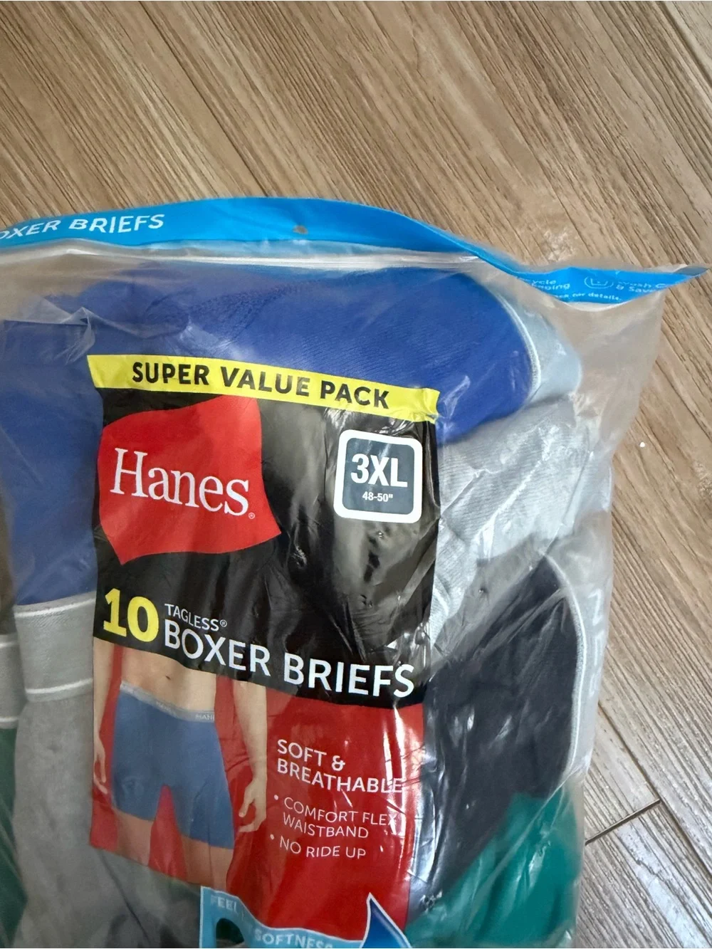 Hanes Men's Assorted Boxer Briefs Pack - Blue, Black, Gray, Green, Red